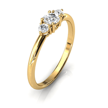 Charger l'image dans la galerie, Solitaire épaulé en or jaune 750 serti d'un Diamant central de 4 mm
