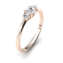 Charger l'image dans la galerie, Solitaire épaulé en or rose 750 serti d'un Diamant central de 4 mm
